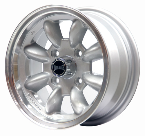 ULTRALITE MINI WHEELS 13x6J - ET10 - 4x101.6 PCD - SILVER WITH POLISHED RIM / SPML2L