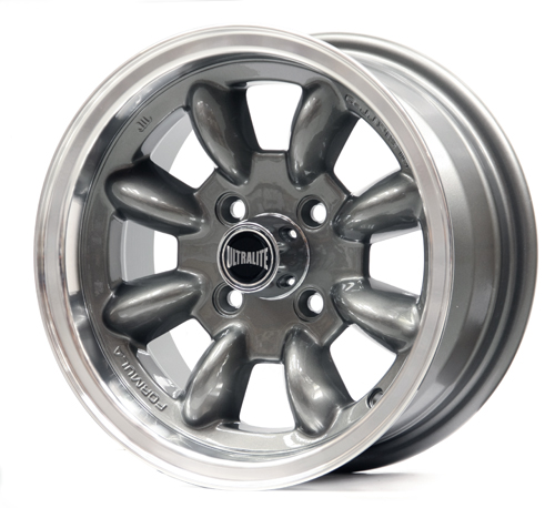 ULTRALITE MINI WHEELS 13X6J - ET10 - 4x101.6 PCD - GUN GREY POLISHED RIM / SPML2GML