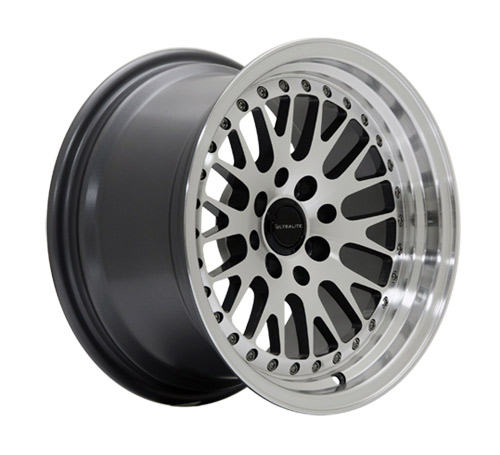 ULTRALITE UL10 15x8 - ET25 - 4x100+114.3 PCD - GUN METAL GREY MACHINED FACE / UL10-1580-2GMF