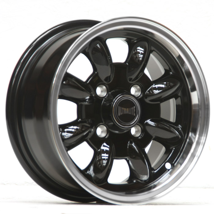 ULTRALITE MINI WHEELS 12x5.5J - ET20 - 4x101.6 PCD - GLOSS BLACK + MACHINED LIP / ULML1PBK