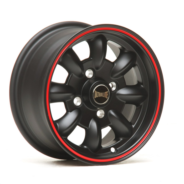 ULTRALITE MINI WHEELS 12x5.5J - ET20 - 4x101.6 PCD - MATT BLACK + RED PINLINE / ULML1PBR